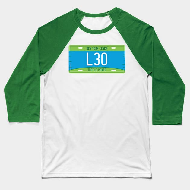 Leonardo License Plate Baseball T-Shirt by DCLawrenceUK